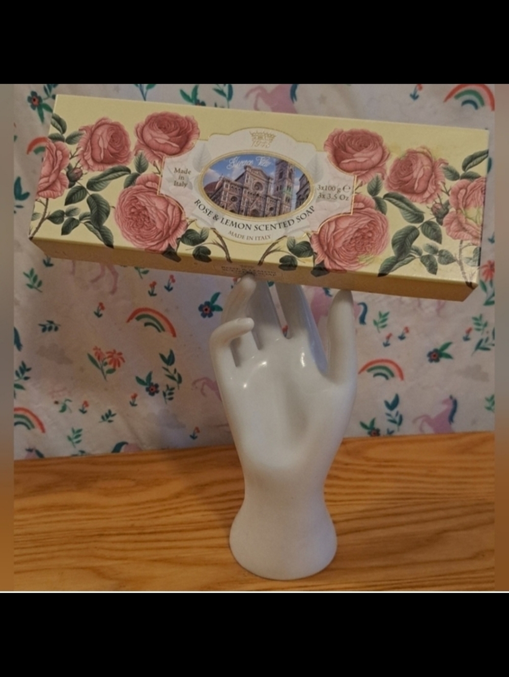 NIB Saponificio Varesino Rose & Lemon Hand Body Skin Soap Bath Trio Gift Box